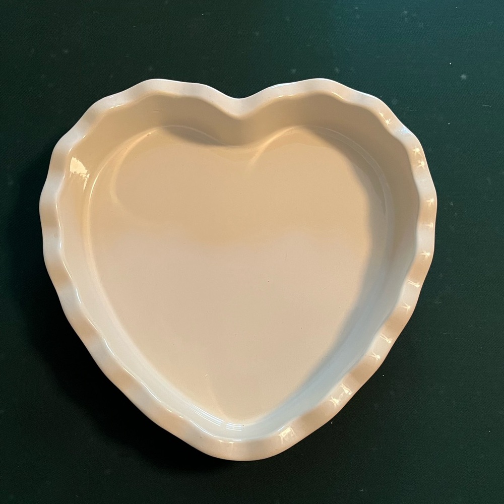 Emile Henry from Williams Sonoma Heart-Shaped White Ceramic Pie Dish